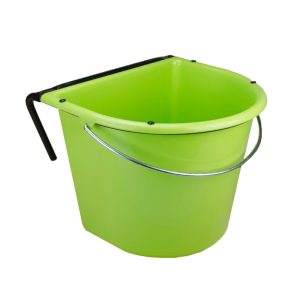 Voerbak 15 ltr gebogen ophang + hengsel lichtgroen