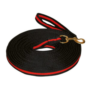 Longeerlijn soft zwart/rood 8 mtr.