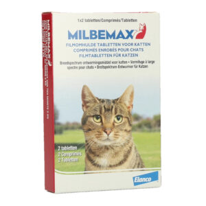 Milbemax Tabletten Kat Groot 2 tablet -2kg.