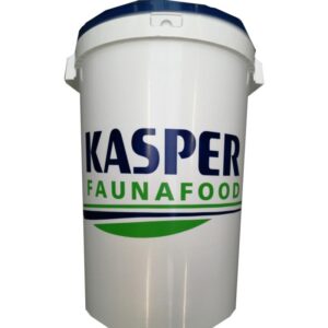 Voerton plastic met deksel 25 kg.