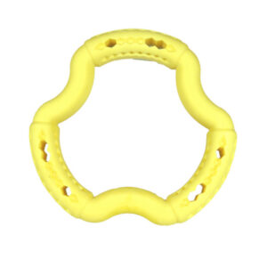 Speelgoed Hond Tpr Ring Geel Vanille 21 cm.