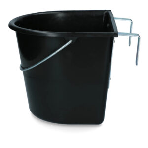 Voerbak 15 ltr met rechte ophang zwart