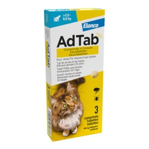 AdTab CAT tablet tegen vlooien en teken (2-8 kg.)
