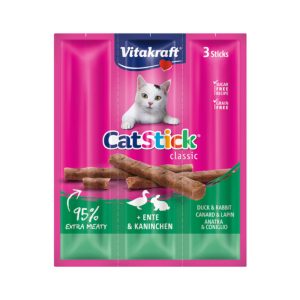 Vitakraft Cat-stick mini eend - konijn 3 stuks